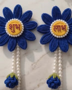 Handcrafted Crochet Shubh Labh Flower Toran X2 – Festive Door Hanging