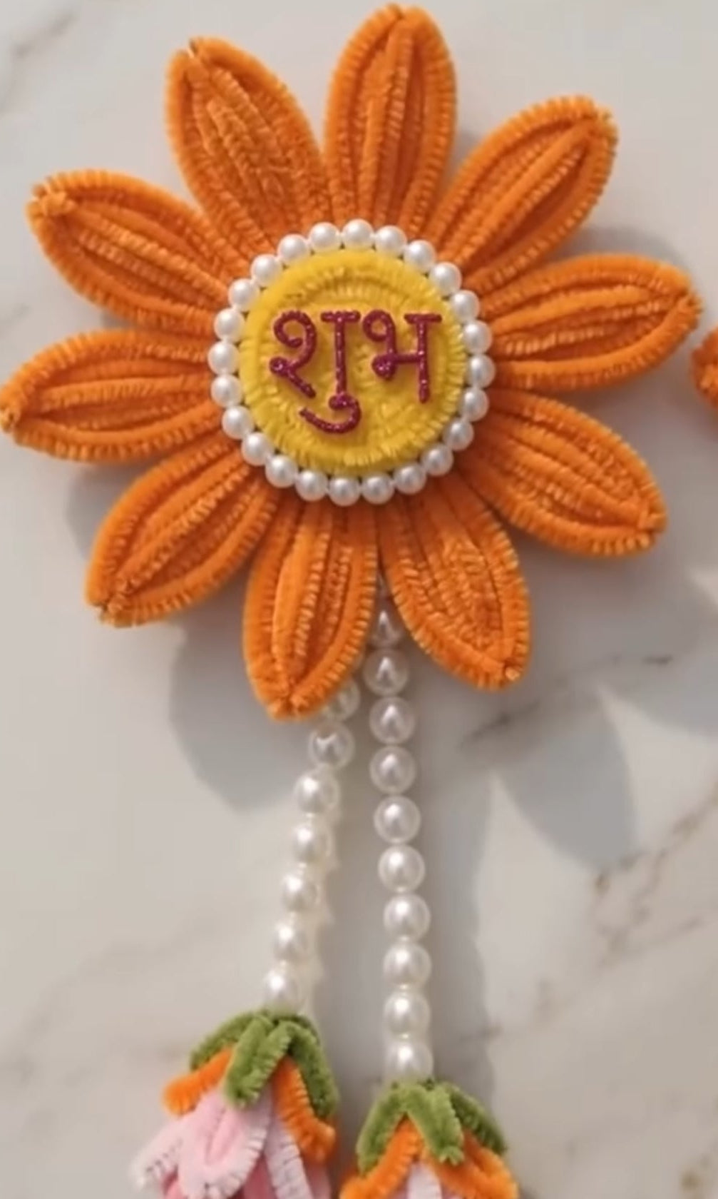 Handcrafted Crochet Shubh Labh Flower Toran X2 – Festive Door Hanging