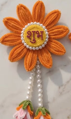Handcrafted Crochet Shubh Labh Flower Toran X2 – Festive Door Hanging